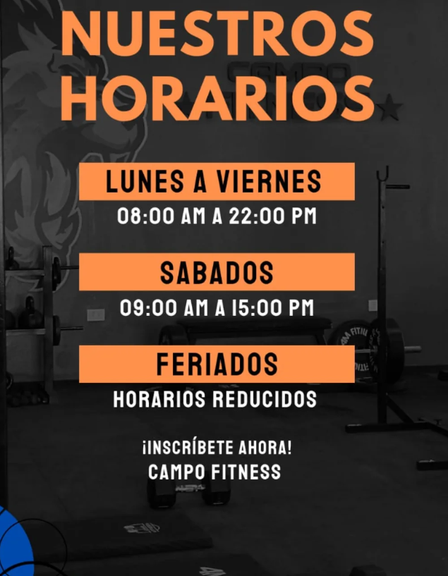 Horarios de Campo Fitness
